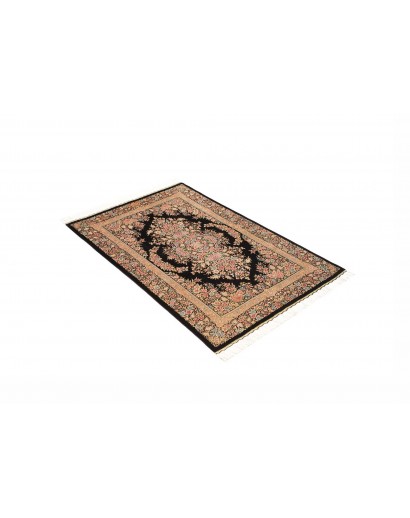 Tappeto Ghom seta Persia giallo marrone 84x123
