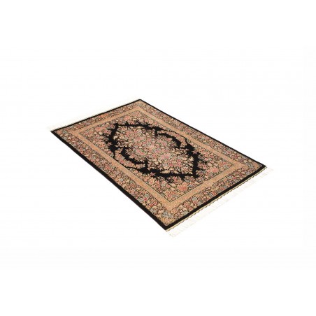 Tappeto Ghom seta Persia giallo marrone 84x123