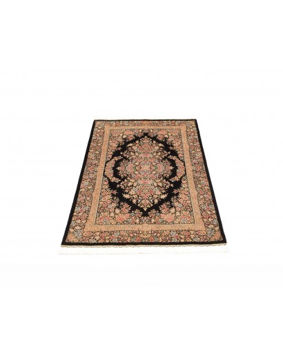 Tappeto Ghom seta Persia giallo marrone 84x123