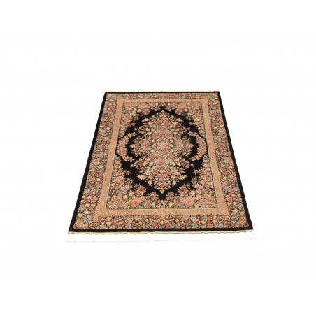 Tappeto Ghom seta Persia giallo marrone 84x123