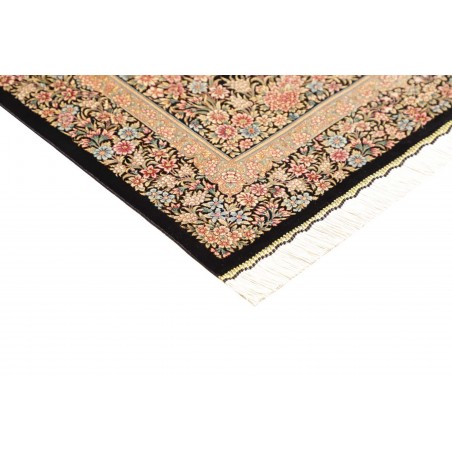 Tappeto Ghom seta Persia giallo marrone 84x123