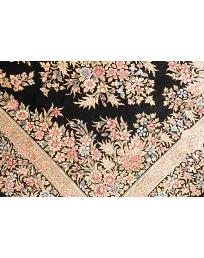 Tappeto Ghom seta Persia giallo marrone 84x123