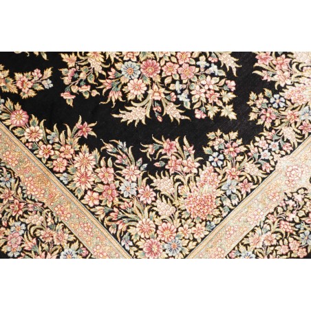 Tappeto Ghom seta Persia giallo marrone 84x123