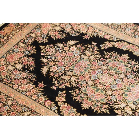 Tappeto Ghom seta Persia giallo marrone 84x123