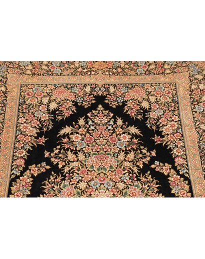 Tappeto Ghom seta Persia giallo marrone 84x123