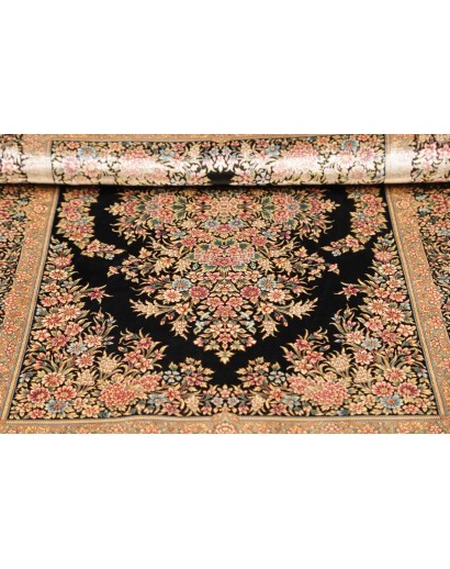 Tappeto Ghom seta Persia giallo marrone 84x123