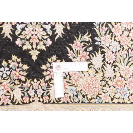 Tappeto Ghom seta Persia giallo marrone 84x123