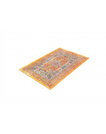 Tappeto Ghom seta Persia marrone grigio 81x121