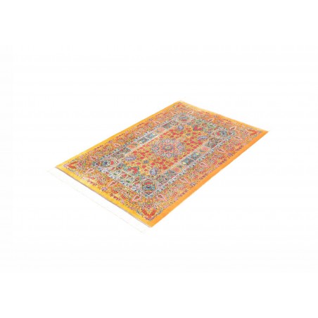 Tappeto Ghom seta Persia marrone grigio 81x121