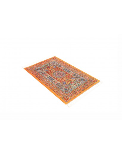 Tappeto Ghom seta Persia marrone grigio 81x121