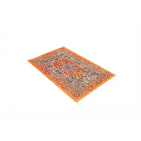 Tappeto Ghom seta Persia marrone grigio 81x121