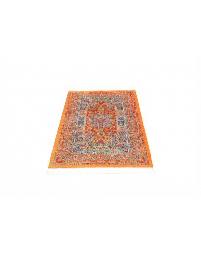 Tappeto Ghom seta Persia marrone grigio 81x121