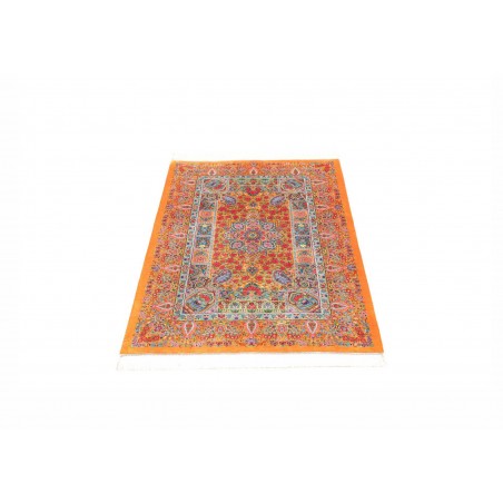 Tappeto Ghom seta Persia marrone grigio 81x121