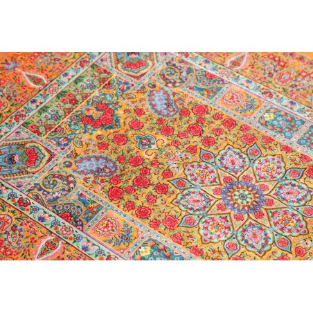 Tappeto Ghom seta Persia marrone grigio 81x121