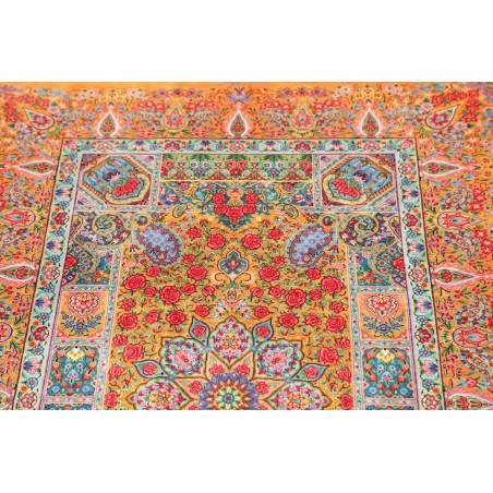 Tappeto Ghom seta Persia marrone grigio 81x121