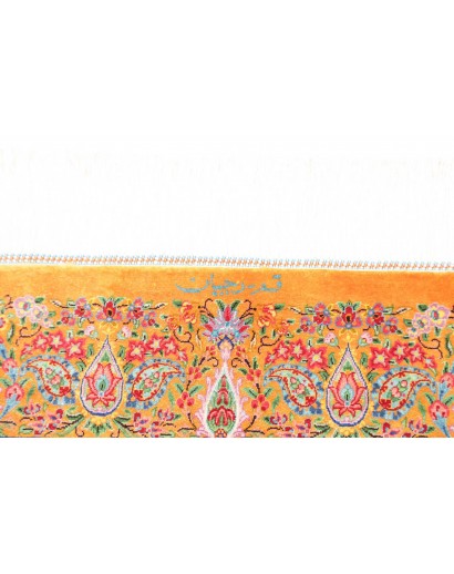 Tappeto Ghom seta Persia marrone grigio 81x121