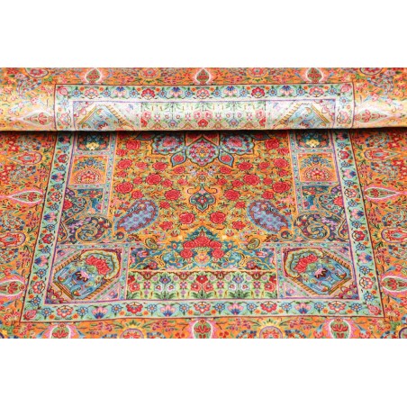 Tappeto Ghom seta Persia marrone grigio 81x121