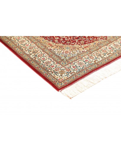 Tappeto Ghom seta Persia beige grigio 103x144