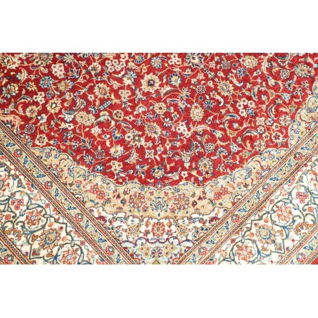 Tappeto Ghom seta Persia beige grigio 103x144
