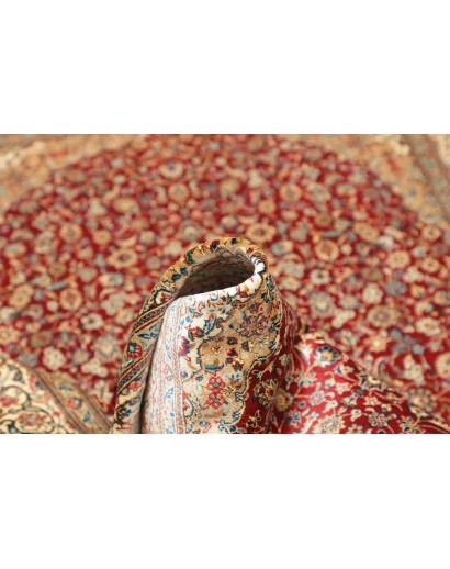 Tappeto Ghom seta Persia beige grigio 103x144