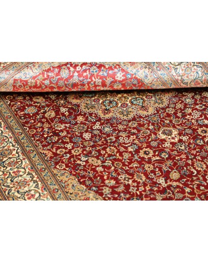 Tappeto Ghom seta Persia beige grigio 103x144