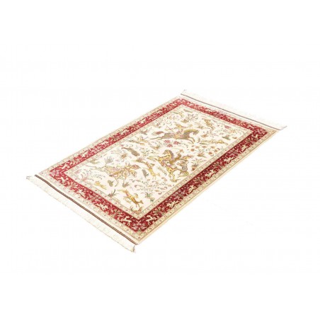 Tappeto Ghom seta Persia giallo marrone 74x114
