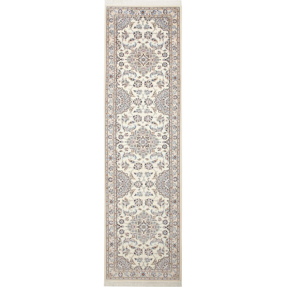 Tappeto Nain 9La Persia bianco grigio 85x313 Tappeto Nain 9La Persia bianco grigio 85x313