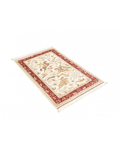 Tappeto Ghom seta Persia giallo marrone 74x114