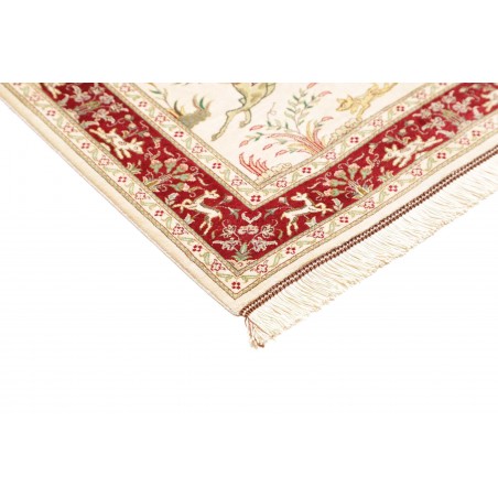 Tappeto Ghom seta Persia giallo marrone 74x114