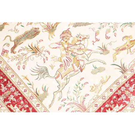 Tappeto Ghom seta Persia giallo marrone 74x114