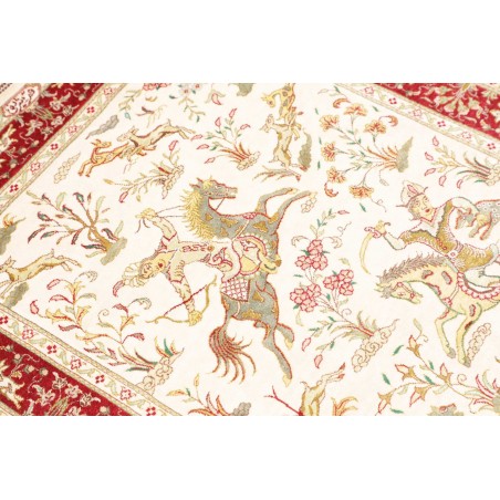 Tappeto Ghom seta Persia giallo marrone 74x114