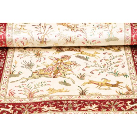 Tappeto Ghom seta Persia giallo marrone 74x114