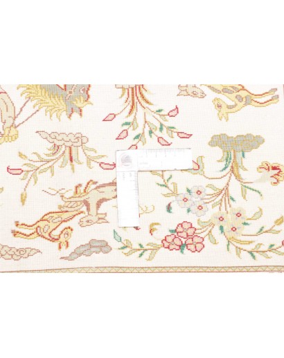 Tappeto Ghom seta Persia giallo marrone 74x114