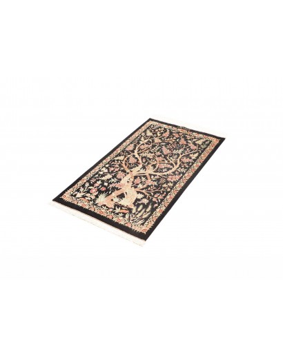 Tappeto Ghom seta Persia grigio 60x101