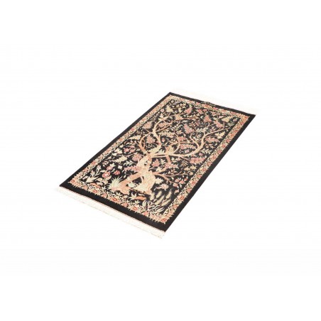 Tappeto Ghom seta Persia grigio 60x101