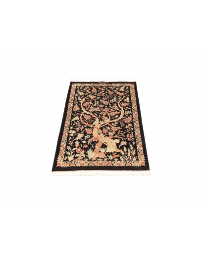 Tappeto Ghom seta Persia grigio 60x101