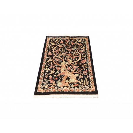 Tappeto Ghom seta Persia grigio 60x101