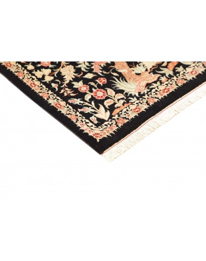 Tappeto Ghom seta Persia grigio 60x101