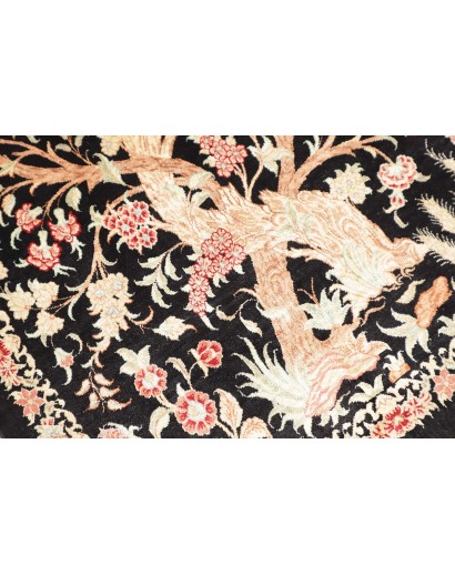 Tappeto Ghom seta Persia grigio 60x101