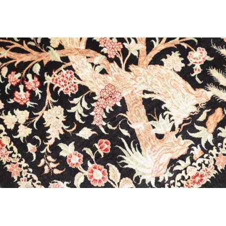 Tappeto Ghom seta Persia grigio 60x101