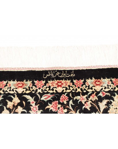 Tappeto Ghom seta Persia grigio 60x101