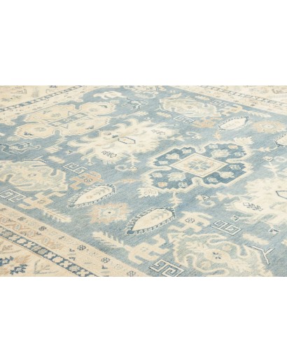 Tappeto Kazak Afghanistan beige azzurro 242x293