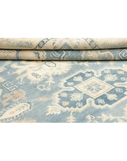 Tappeto Kazak Afghanistan beige azzurro 242x293