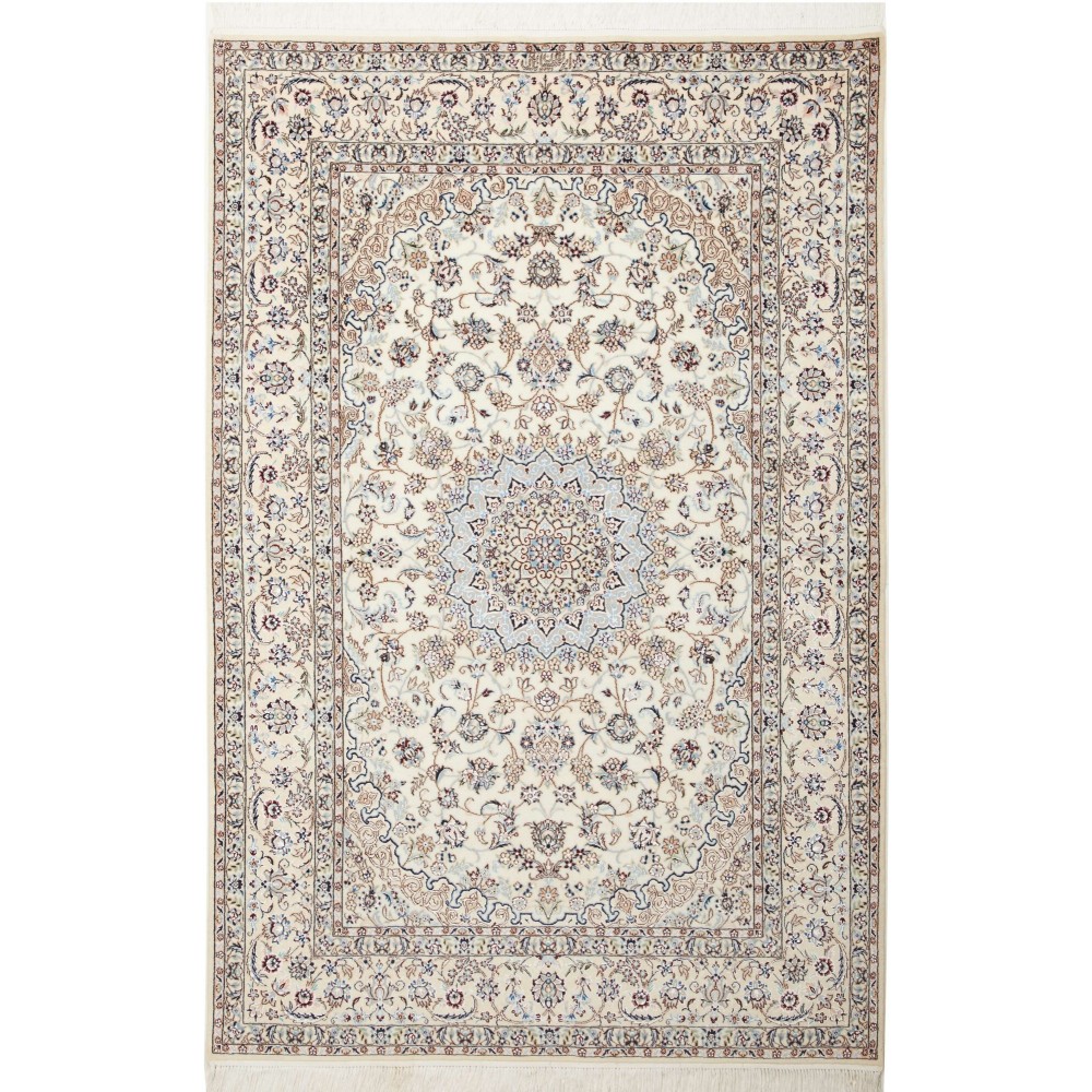 Tappeto Nain 6La Persia bianco verde 124x191 Tappeto Nain 6La Persia bianco verde 124x191