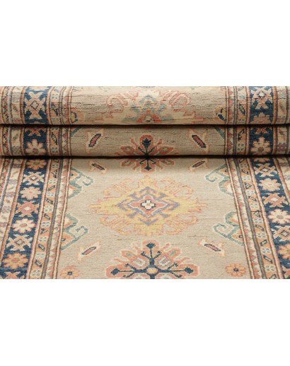 Tappeto Kazak Afghanistan beige azzurro 85x286