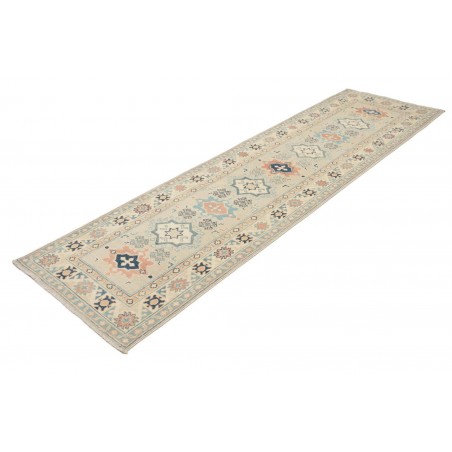 Tappeto Kazak Afghanistan bianco azzurro 83x294