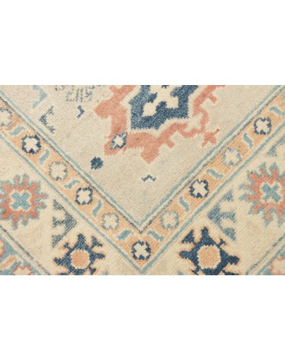 Tappeto Kazak Afghanistan bianco azzurro 83x294