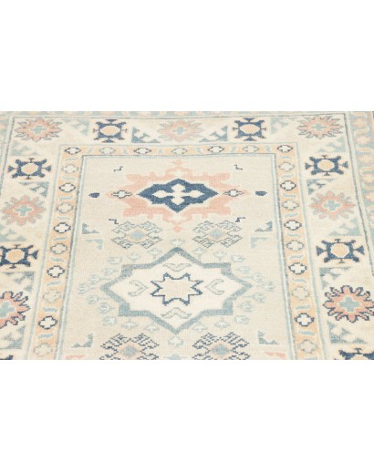 Tappeto Kazak Afghanistan bianco azzurro 83x294