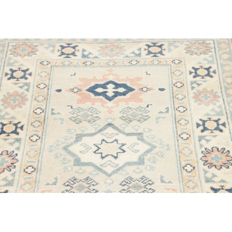 Tappeto Kazak Afghanistan bianco azzurro 83x294