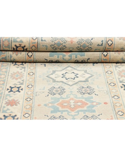 Tappeto Kazak Afghanistan bianco azzurro 83x294